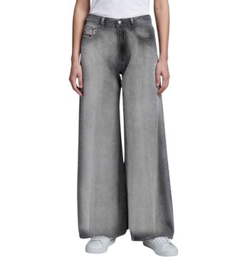 Diesel Grey Flared Mid Rise Jeans