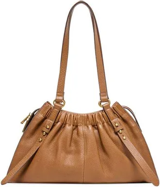 Dolce Vita Sloan Ruched Leather Shoulder Bag in Cognac at Nordstrom