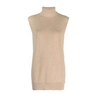 Dries Van Noten Sleeveless Turtleneck - female - Dries Van Noten - Turtlenecks - Brown - M - Knitwear