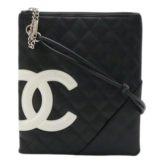 Chanel Pre-owned Cambon Line Coco Mark Medium Shoulder Bag - Dames - Pre-owned - Zwart - Maat: ONE Size Leer