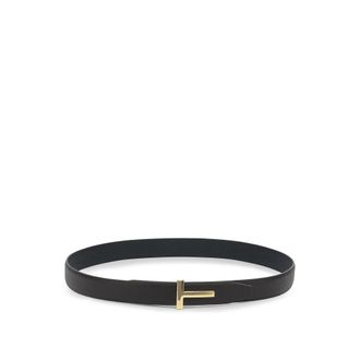 Tom Ford Accessoires, Heren, Zwart, 110 CM, Leer, Omkeerbare Leren Riem
