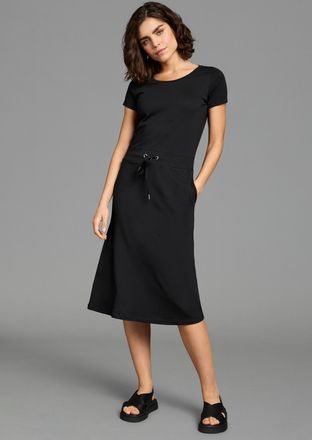 Laura Scott Sommerkleid LAURA SCOTT, Damen, Gr. 34, N-Gr, schwarz, Single Jersey, Obermaterial: 50% Baumwolle, 50% Modal, unifarben, 7/8-L&auml;nge, Kleider Sommerklei