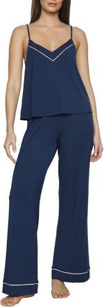 Eberjey Gisele V-Neck Camisole and Pants Pajama Set in Navy/ivory at Nordstrom, Size X-Large