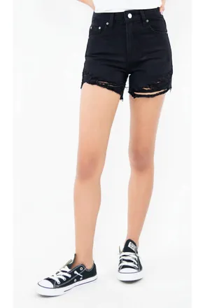 Tractr High Waisted Shorts In Black