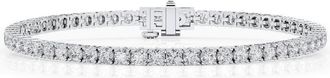 Grown Brilliance 5 Carat Round Lab Grown Diamond Tennis Bracelet in 14K White Gold, Size 7 Inches, F Color, VS2 Clarity