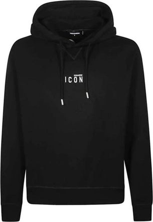 Dsquared2 Gedrukte Hoodie Sweatshirt voor herfst/winter - Heren - Hoodies - Zwart - XS - Katoen - Hoodies & sweatvesten