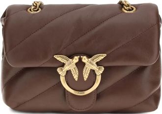 Pinko Love quilted chain leather shoulder bag - women - Lambskin/Cotton - OS - Brown