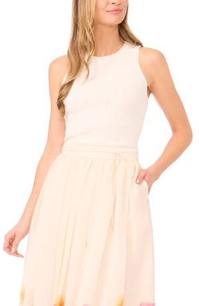 Ted Baker Colette Variegated Rib Tank in Vanilla Ice at Nordstrom, Size X-Large