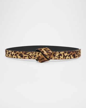 Isabel Marant Lassio Knotted Leopard Calf Hair Belt