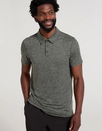 Mountain Warehouse Mens Mountain Warehouse Mens Agra Stripe Polo Shirt - Blue - Size: 42