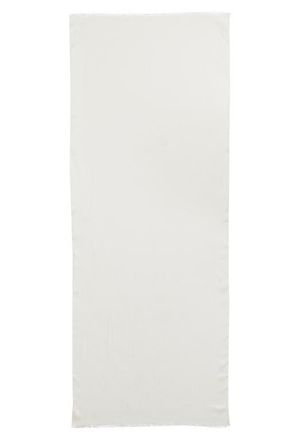 Ferragamo Gancini Silk & Wool Fringe Scarf in Avorio at Nordstrom