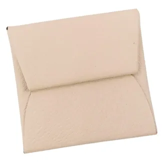 Herm&egrave;s Beige Chevre Leather Coin Purse/Coin Case (Pre-Owned)