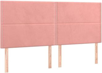 vidaXL Cabecero Con Luces Led Terciopelo Rosa 180x5x118/128 Cm Vidaxl