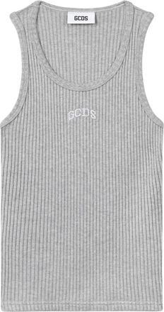 GCDS Ribbed Vest - Dames - Tops zonder mouwen - Grijs - XS - Polyester - Tops