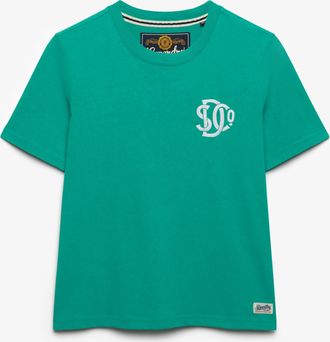 Superdry Print-Shirt SUPERDRY SD&CO NEON RELAXED TEE, Damen, Gr. XL, gr&uuml;nlake, Single Jersey, Obermaterial: 100% Baumwolle, bedruckt, relaxed fit normal, Rundh