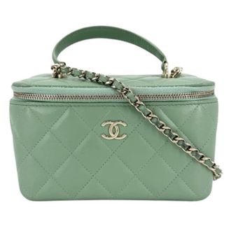 Chanel Pre-owned Vintage Crossbody Bag - Dames - Pre-owned - Groen - Maat: ONE Size Leer