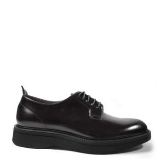 Green George Zwarte Vitello Derby Schoenen Made in Italy - Heren - Veterschoenen - Zwart - 44 EU - Leer - Schoenen