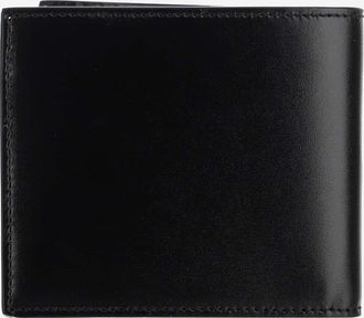 Saint Laurent Mens Cassandre East-West Glossy Leather Tiny Wallet Black Calfskin & Cardholders