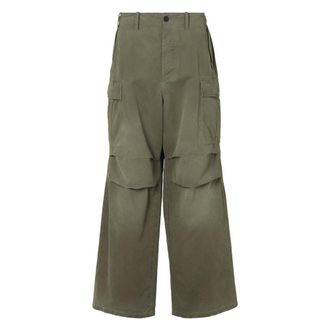 Fendi Doppio Punto Katoenen Cargobroek - Dames - Broeken - Groen - Maat: 2XS Katoen