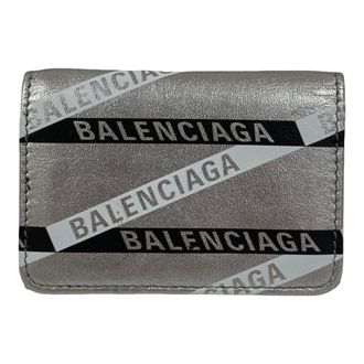 Balenciaga Silver Black Leather Wallet (Bi-Fold) (Pre-Owned)