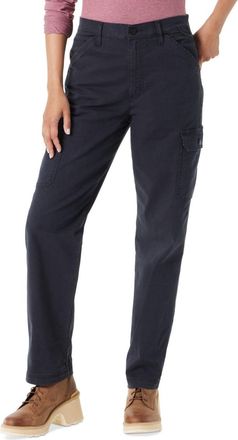 G.H. Bass & Co. Bass Outdoor Cargo Pants Women Black Twill High-Rise Slim Straight Leg FTS490