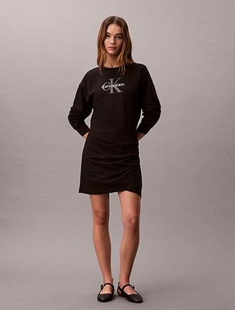 Calvin Klein Badstof sweatshirtjurk met monologo