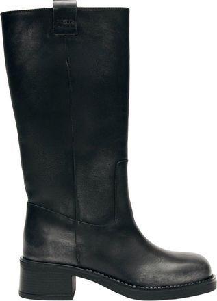 Alohas Equestrian-Inspired Structured Mid-Calf Leather Boots