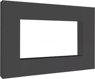 Dmora Dmora - Parete attrezzata Luigi, Set salotto porta tv a 4 ante, Mobile soggiorno multiuso, 100% Made in Italy, cm 260x30h180, Bianco lucido, con luce