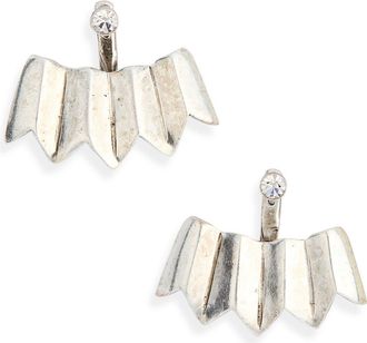 Karine Sultan Crystal Crown Ear Jackets in Silver at Nordstrom Rack