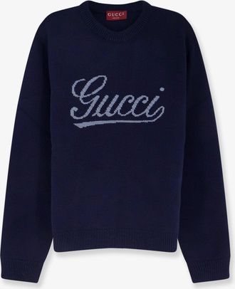 Gucci Maglia in lana con logo frontale ricamato - GUCCI - gender_Man