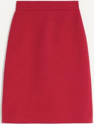 Valentino Plain Wool Tweed Skirt Wo