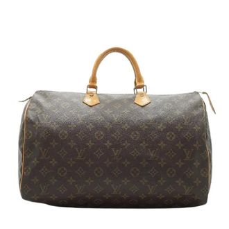 Louis Vuitton Pre-owned Handbags, female, Brown, Size: ONE SIZE Pre-owned Monogram Speedy 40 Brown Canvas Leather