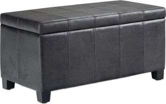 Simpli Home Dover 36In Contemporary Rectangle Storage Ottoman Bench
