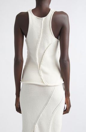 Aisling Camps Eddy Cotton Blend Sweater Tank in Ivory at Nordstrom, Size X-Small