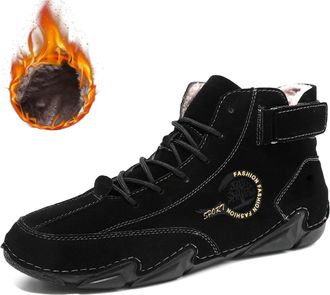 Generic Mens Shoes Casual Mens Hiking Shoes Outdoor Camping Boots High Top Warm Footwear with Slip Resistant Hiking Ready Features Black