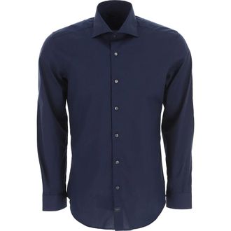 Fay Casual Overhemd - Heren - Casual Overhemden - Blauw - M - Katoen - Overhemden