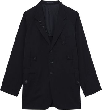 Yohji Yamamoto single-breasted wool coat - men - Wool - 1 - Black