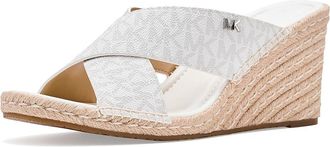 Michael Kors Kenzie Wedge Sandals Womens Wedge Shoes Optic White : 7.5 M, Leather