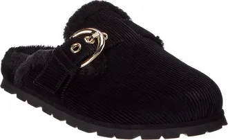 Stuart Weitzman Chrystie Velvet & Shearling Mule