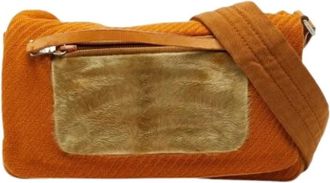 Prada Pre-owned Cross Body Bags, female, Brown, Size: ONE SIZE Pre-owned Wool Cross Body Bag