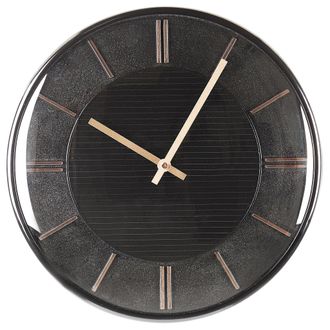 Beliani Beliani - Reloj De Pared Decoraci&oacute;n Colgante &Oslash; 34 Cm Dise&ntilde;o Glamuroso Pl&aacute;stico Sin N&uacute;meros Negro Daroca
