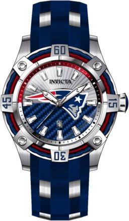 Invicta NFL New England Patriots Quartz Silver Dial Mens Watch 43300