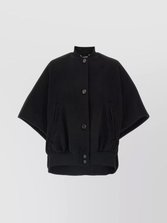 Max Mara leticia cape with high collar and side pockets