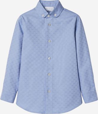 Gucci Boys Oxford Cotton Shirt Light Blue