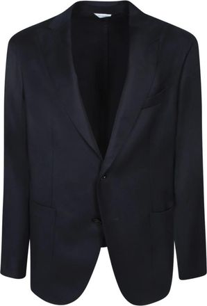 Boglioli Zijden Jas - Heren - Business blazers - Blauw - M - Wol - Kostuums