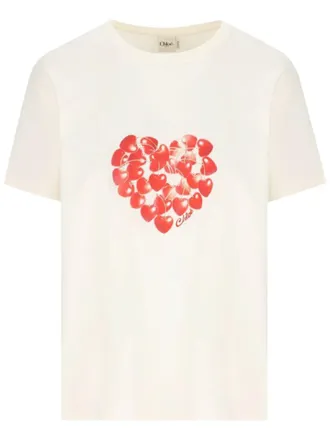 Chlo&eacute; Off White Graphic Crew Neck T-Shirt