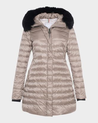 Gorski Down Apres-Ski Jacket with Detachable Toscana Lamb Hood Trim