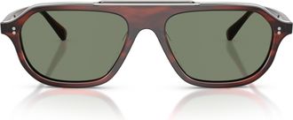 Oliver Peoples 0ov5613su Bold Tortoiseshell Acetate Sunglasses with Angular Lenses