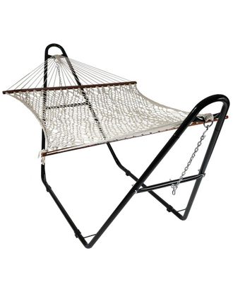 Sunnydaze Rope Hammock With Spreader Bars & Universal Stand