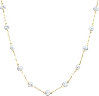 Valero Pearls Womens Sterling Silver Necklace - Gold - One Size